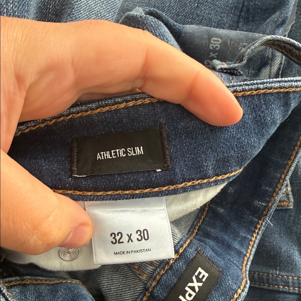Express Men's Light Blue Slim Jeans - Picture 4 of 4